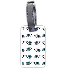 Blue Eyes Pattern Luggage Tags (one Side)  by Valentinaart