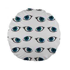 Blue Eyes Pattern Standard 15  Premium Round Cushions by Valentinaart