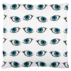 Blue Eyes Pattern Large Flano Cushion Case (two Sides) by Valentinaart