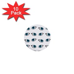 Blue Eyes Pattern 1  Mini Buttons (10 Pack)  by Valentinaart