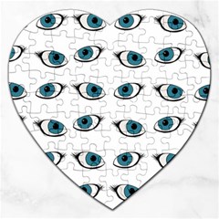 Blue Eyes Pattern Jigsaw Puzzle (heart) by Valentinaart