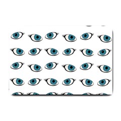 Blue Eyes Pattern Small Doormat  by Valentinaart