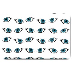 Blue Eyes Pattern Large Doormat  by Valentinaart