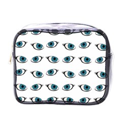 Blue Eyes Pattern Mini Toiletries Bag (one Side) by Valentinaart