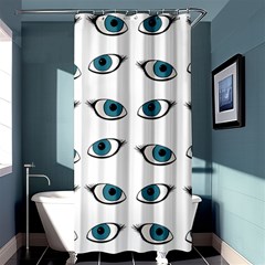 Blue Eyes Pattern Shower Curtain 36  X 72  (stall)  by Valentinaart