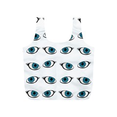 Blue Eyes Pattern Full Print Recycle Bag (s) by Valentinaart