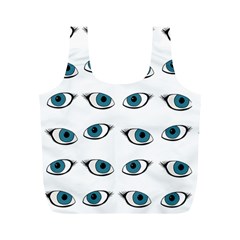 Blue Eyes Pattern Full Print Recycle Bag (m) by Valentinaart