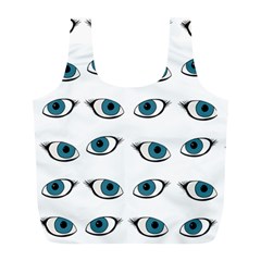 Blue Eyes Pattern Full Print Recycle Bag (l) by Valentinaart