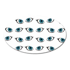 Blue Eyes Pattern Oval Magnet by Valentinaart