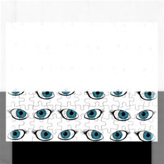 Blue Eyes Pattern Rectangular Jigsaw Puzzl by Valentinaart