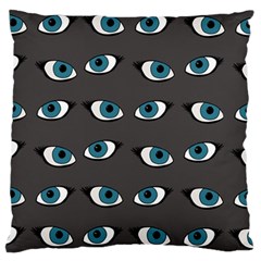 Blue Eyes Pattern Large Flano Cushion Case (two Sides) by Valentinaart