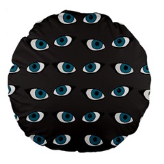 Blue Eyes Pattern Large 18  Premium Flano Round Cushions by Valentinaart