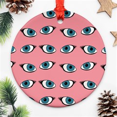 Blue Eyes Pattern Ornament (round) by Valentinaart