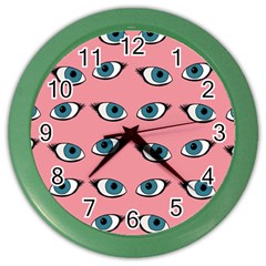 Blue Eyes Pattern Color Wall Clock