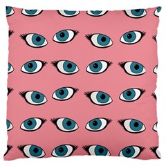 Blue Eyes Pattern Large Cushion Case (two Sides) by Valentinaart