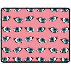 Blue Eyes Pattern Double Sided Fleece Blanket (medium)  by Valentinaart