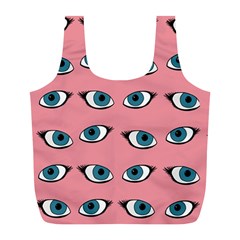 Blue Eyes Pattern Full Print Recycle Bag (l) by Valentinaart