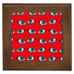 Blue Eyes Pattern Framed Tiles by Valentinaart