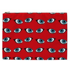 Blue Eyes Pattern Cosmetic Bag (xxl) by Valentinaart