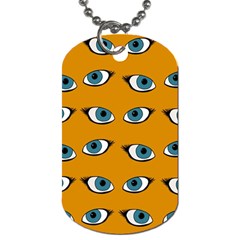 Blue Eyes Pattern Dog Tag (one Side) by Valentinaart