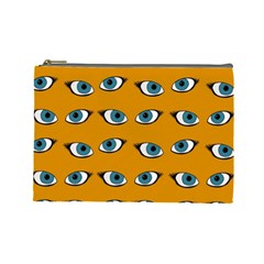 Blue Eyes Pattern Cosmetic Bag (large) by Valentinaart