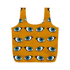 Blue Eyes Pattern Full Print Recycle Bag (m) by Valentinaart