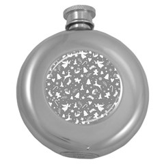 Christmas Pattern Round Hip Flask (5 Oz) by Valentinaart