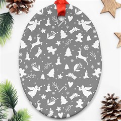 Christmas Pattern Oval Ornament (two Sides) by Valentinaart