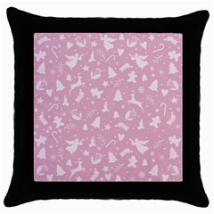 Christmas Pattern Throw Pillow Case (black) by Valentinaart