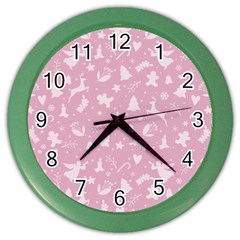 Christmas Pattern Color Wall Clock by Valentinaart