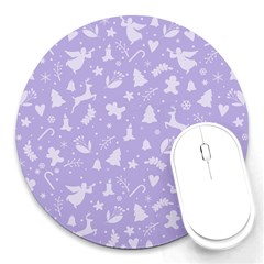 Christmas Pattern Round Mousepads by Valentinaart