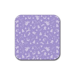 Christmas Pattern Rubber Coaster (square)  by Valentinaart