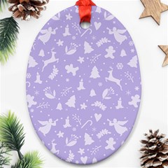 Christmas Pattern Oval Ornament (two Sides) by Valentinaart