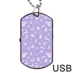 Christmas Pattern Dog Tag Usb Flash (one Side)