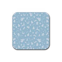 Christmas Pattern Rubber Coaster (square)  by Valentinaart