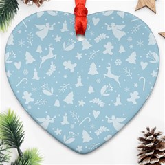 Christmas Pattern Heart Ornament (two Sides) by Valentinaart