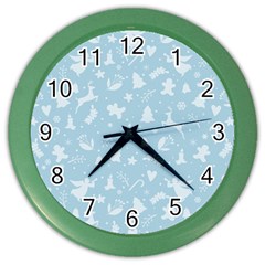 Christmas Pattern Color Wall Clock by Valentinaart