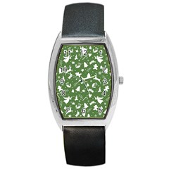 Christmas Pattern Barrel Style Metal Watch by Valentinaart