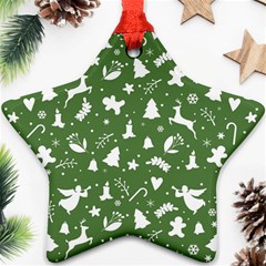 Christmas Pattern Star Ornament (two Sides) by Valentinaart