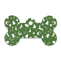 Christmas Pattern Dog Tag Bone (one Side) by Valentinaart