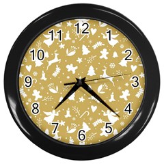 Christmas Pattern Wall Clock (black) by Valentinaart