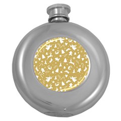 Christmas Pattern Round Hip Flask (5 Oz) by Valentinaart