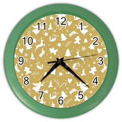 Christmas Pattern Color Wall Clock by Valentinaart