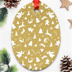 Christmas Pattern Ornament (oval) by Valentinaart