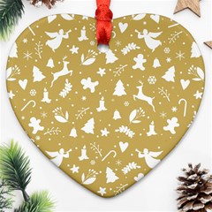 Christmas Pattern Heart Ornament (two Sides) by Valentinaart