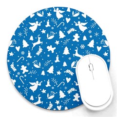 Christmas Pattern Round Mousepads by Valentinaart