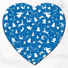 Christmas Pattern Jigsaw Puzzle (heart) by Valentinaart