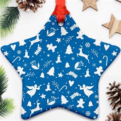 Christmas Pattern Star Ornament (two Sides) by Valentinaart