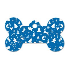 Christmas Pattern Dog Tag Bone (one Side)