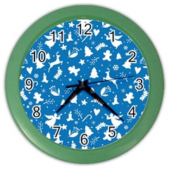 Christmas Pattern Color Wall Clock by Valentinaart